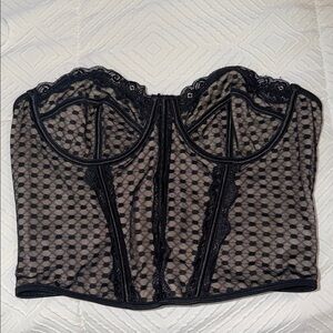 SHEIN Black Lace Bustier Top
